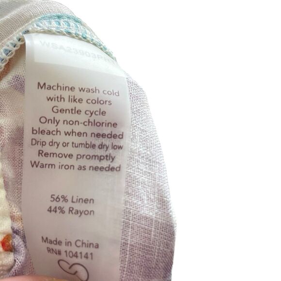 Calia NWT Cover Up Pants Small Unbleached Linen High Rise Wide Leg Beach - Picture 9 of 12